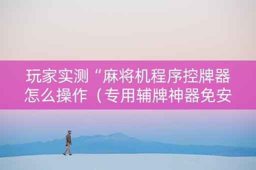 玩家实测“麻将机程序控牌器怎么操作（专用辅牌神器免安装）