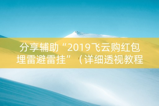 分享辅助“2019飞云购红包埋雷避雷挂”（详细透视教程）-哔哩哔哩