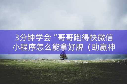 3分钟学会“哥哥跑得快微信小程序怎么能拿好牌（助赢神器通用版）