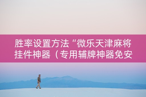 胜率设置方法“微乐天津麻将挂件神器（专用辅牌神器免安装）