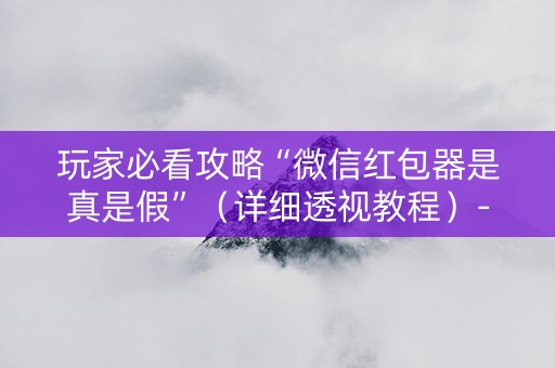 玩家必看攻略“微信红包器是真是假”（详细透视教程）-哔哩哔哩