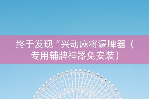 终于发现“兴动麻将漏牌器（专用辅牌神器免安装）