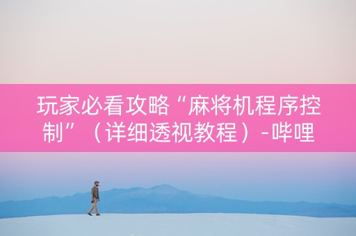 玩家必看攻略“麻将机程序控制”（详细透视教程）-哔哩哔哩
