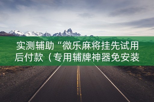 实测辅助“微乐麻将挂先试用后付款（专用辅牌神器免安装）