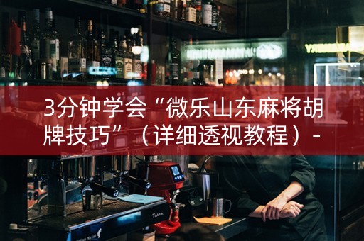 3分钟学会“微乐山东麻将胡牌技巧”（详细透视教程）-哔哩哔哩
