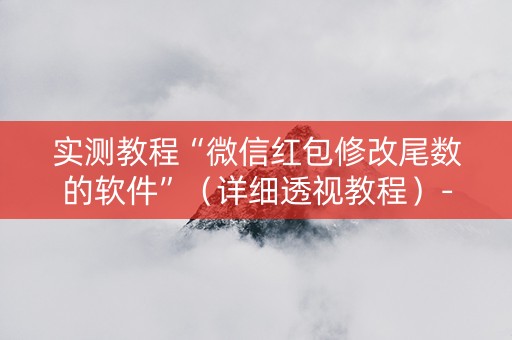 实测教程“微信红包修改尾数的软件”（详细透视教程）-哔哩哔哩
