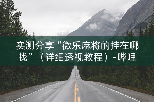 实测分享“微乐麻将的挂在哪找”（详细透视教程）-哔哩哔哩