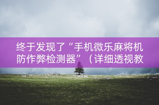 终于发现了“手机微乐麻将机防作弊检测器”（详细透视教程）-哔哩哔哩