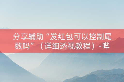 分享辅助“发红包可以控制尾数吗”（详细透视教程）-哔哩哔哩