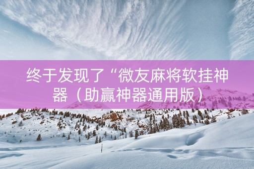 终于发现了“微友麻将软挂神器（助赢神器通用版）
