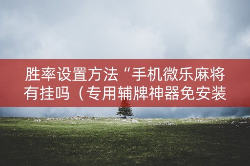 胜率设置方法“手机微乐麻将有挂吗（专用辅牌神器免安装）