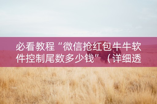 必看教程“微信抢红包牛牛软件控制尾数多少钱”（详细透视教程）-哔哩哔哩