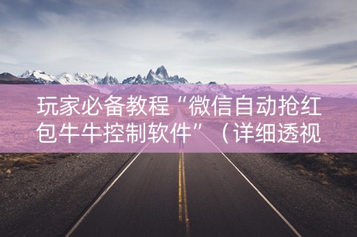 玩家必备教程“微信自动抢红包牛牛控制软件”（详细透视教程）-哔哩哔哩