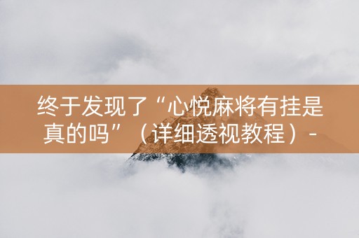 终于发现了“心悦麻将有挂是真的吗”（详细透视教程）-哔哩哔哩