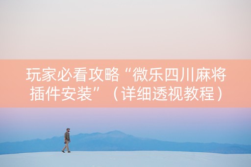 玩家必看攻略“微乐四川麻将插件安装”（详细透视教程）-哔哩哔哩