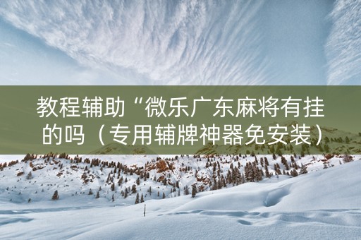 教程辅助“微乐广东麻将有挂的吗（专用辅牌神器免安装）