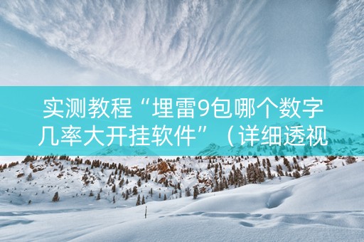 实测教程“埋雷9包哪个数字几率大开挂软件”（详细透视教程）-哔哩哔哩
