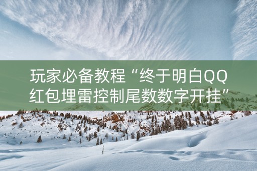 玩家必备教程“终于明白QQ红包埋雷控制尾数数字开挂”（详细透视教程）-哔哩哔哩