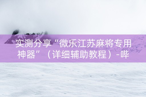 实测分享“微乐江苏麻将专用神器”（详细辅助教程）-哔哩哔哩