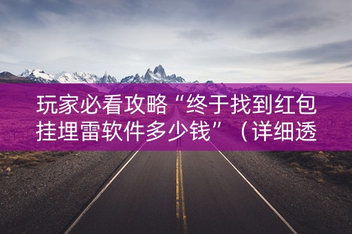 玩家必看攻略“终于找到红包挂埋雷软件多少钱”（详细透视教程）-哔哩哔哩