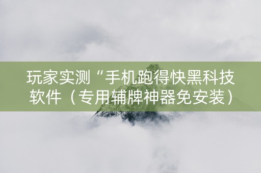 玩家实测“手机跑得快黑科技软件（专用辅牌神器免安装）