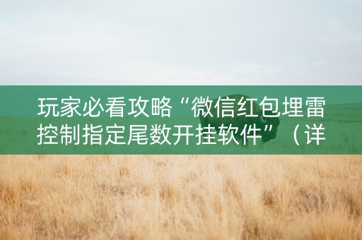 玩家必看攻略“微信红包埋雷控制指定尾数开挂软件”（详细透视教程）-哔哩哔哩