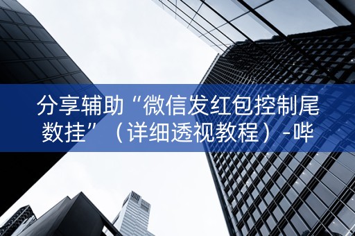 分享辅助“微信发红包控制尾数挂”（详细透视教程）-哔哩哔哩