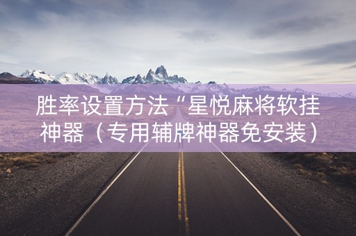 胜率设置方法“星悦麻将软挂神器（专用辅牌神器免安装）