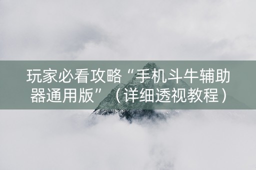玩家必看攻略“手机斗牛辅助器通用版”（详细透视教程）-哔哩哔哩