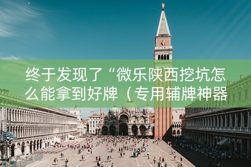 终于发现了“微乐陕西挖坑怎么能拿到好牌（专用辅牌神器免安装）