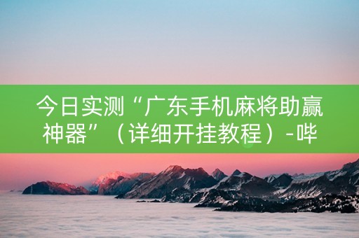 今日实测“广东手机麻将助赢神器”（详细开挂教程）-哔哩哔哩