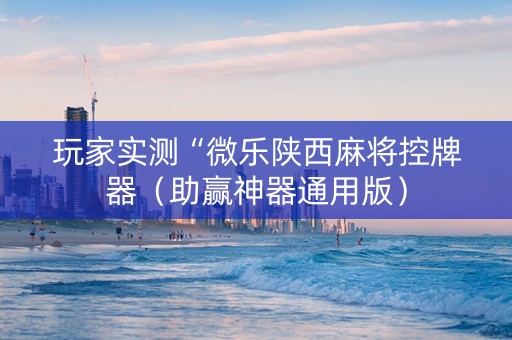 玩家实测“微乐陕西麻将控牌器（助赢神器通用版）