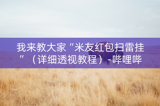 我来教大家“米友红包扫雷挂”（详细透视教程）-哔哩哔哩