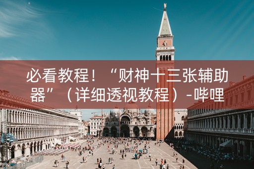必看教程！“财神十三张辅助器”（详细透视教程）-哔哩哔哩