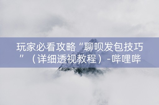 玩家必看攻略“聊呗发包技巧”（详细透视教程）-哔哩哔哩