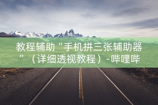 教程辅助“手机拼三张辅助器”（详细透视教程）-哔哩哔哩