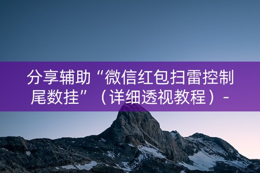 分享辅助“微信红包扫雷控制尾数挂”（详细透视教程）-哔哩哔哩