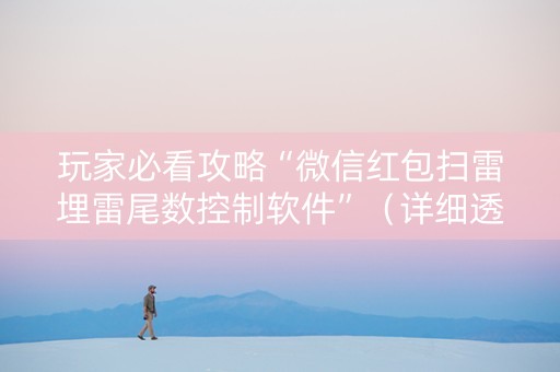 玩家必看攻略“微信红包扫雷埋雷尾数控制软件”（详细透视教程）-哔哩哔哩