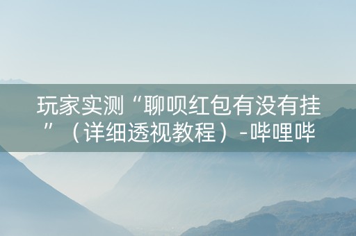 玩家实测“聊呗红包有没有挂”（详细透视教程）-哔哩哔哩