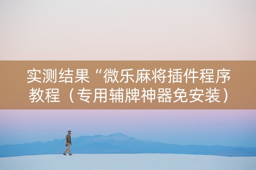 实测结果“微乐麻将插件程序教程（专用辅牌神器免安装）