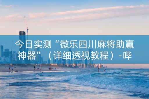 今日实测“微乐四川麻将助赢神器”（详细透视教程）-哔哩哔哩