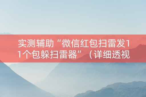 实测辅助“微信红包扫雷发11个包躲扫雷器”（详细透视教程）-哔哩哔哩