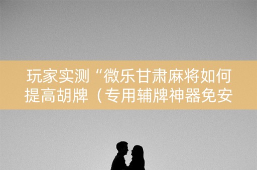 玩家实测“微乐甘肃麻将如何提高胡牌（专用辅牌神器免安装）