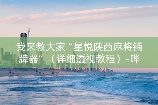 我来教大家“星悦陕西麻将铺牌器”（详细透视教程）-哔哩哔哩