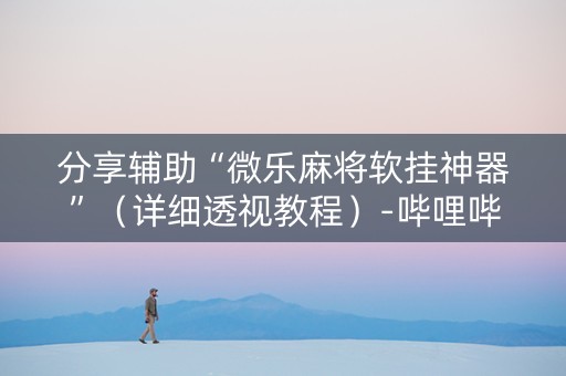分享辅助“微乐麻将软挂神器”（详细透视教程）-哔哩哔哩
