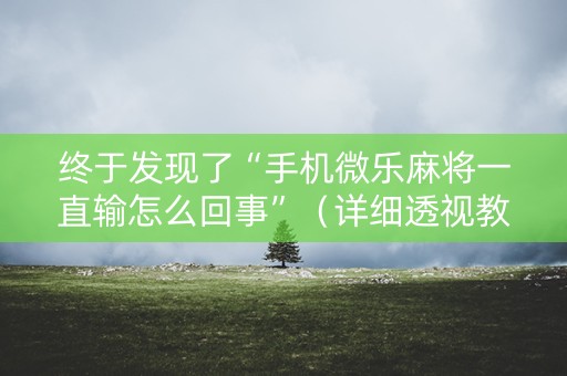 终于发现了“手机微乐麻将一直输怎么回事”（详细透视教程）-哔哩哔哩