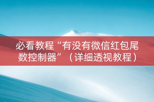 必看教程“有没有微信红包尾数控制器”（详细透视教程）-哔哩哔哩