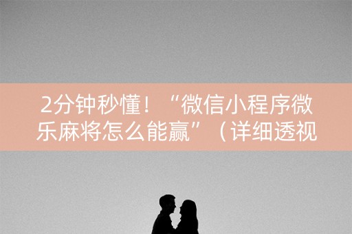 2分钟秒懂！“微信小程序微乐麻将怎么能赢”（详细透视教程）-哔哩哔哩