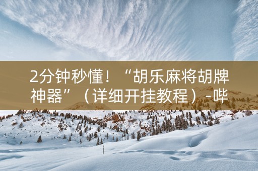 2分钟秒懂！“胡乐麻将胡牌神器”（详细开挂教程）-哔哩哔哩