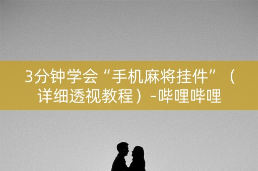 3分钟学会“手机麻将挂件”（详细透视教程）-哔哩哔哩